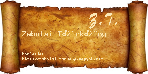 Zabolai Tárkány névjegykártya